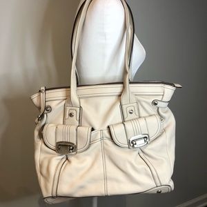 Beautiful off white soft leather shoulder bag